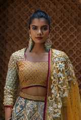 Green Chanderi LehengaIMG_9422 copy